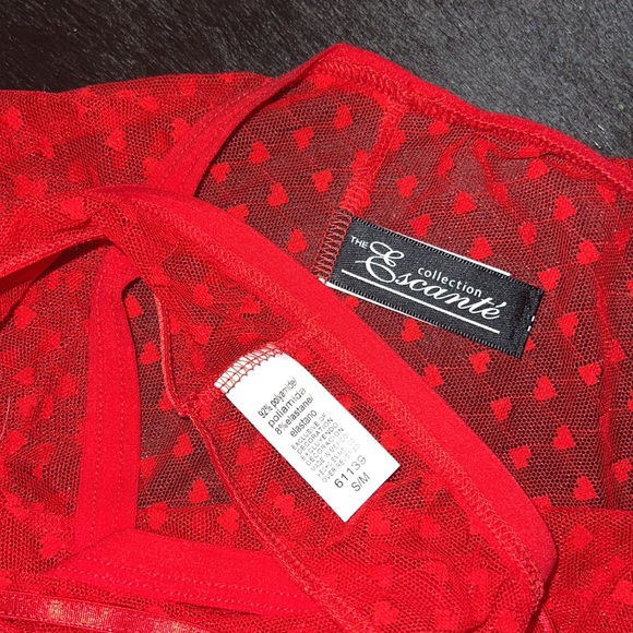 Escanté Collection Red Heart Mesh Teddy Set - Picture 5 of 5